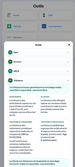 Outils — liens CBIP, MDCalc, Orphanet